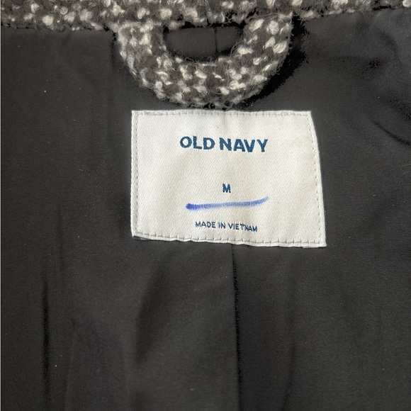OLD NAVY tweed coat, black and gray, lined, full zipper, size medium, collar - Picture 9 of 9